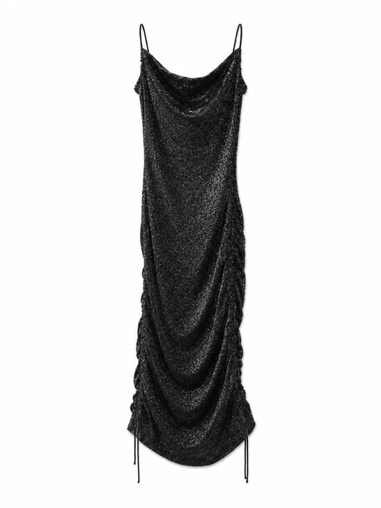Nasty Gal Dresses & Skirts - Nasty Gal Black Shimmer Dress Adjustable Side Straps, Size 10